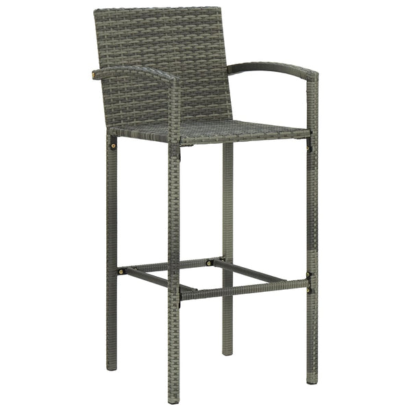 Graue Barhocker Ghion (2 Stück Polyrattan)