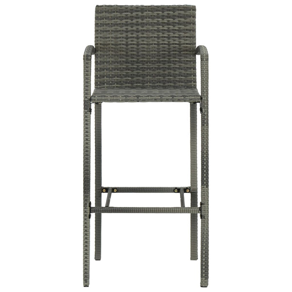 Graue Barhocker Ghion (2 Stück Polyrattan)
