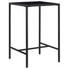Schwarzer Garten-Stehtisch Lani 70x70x110cm (Polyrattan und Glas)