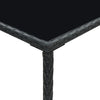 Schwarzer Garten-Stehtisch Lani 70x70x110cm (Polyrattan und Glas)