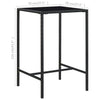 Schwarzer Garten-Stehtisch Lani 70x70x110cm (Polyrattan und Glas)