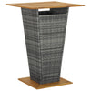 Grauer Bartisch Toderel 80x80x110cm (Polyrattan und Akazienholz)