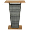 Grauer Bartisch Toderel 80x80x110cm (Polyrattan und Akazienholz)