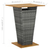 Grauer Bartisch Toderel 80x80x110cm (Polyrattan und Akazienholz)