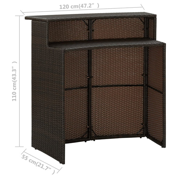 Brauner Gartentresen French 120x55x110cm (Polyrattan)
