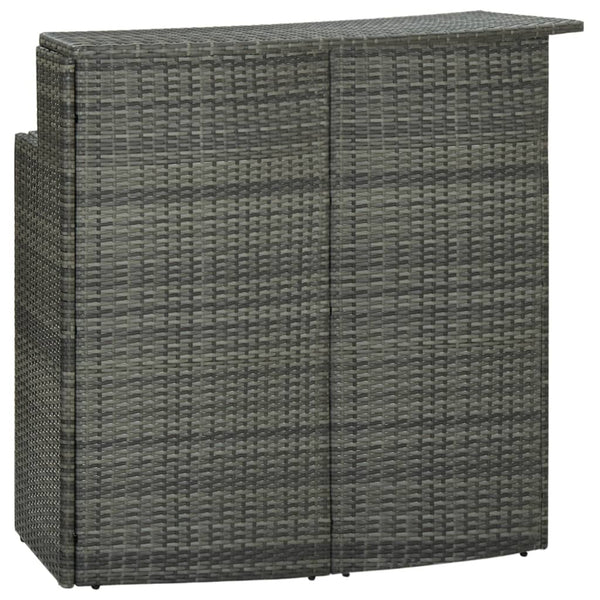 Grauer Gartenbartisch French 120x55x110cm (Polyrattan)