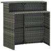 Grauer Gartenbartisch French 120x55x110cm (Polyrattan)