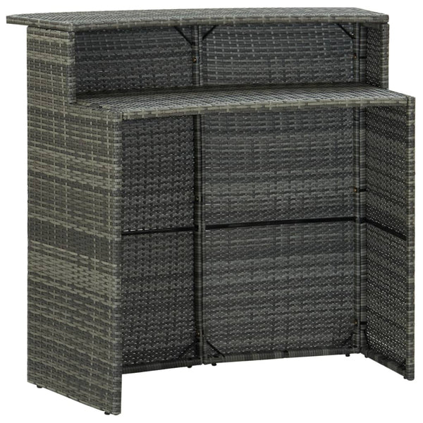 Grauer Gartenbartisch French 120x55x110cm (Polyrattan)