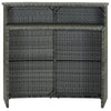 Grauer Gartenbartisch French 120x55x110cm (Polyrattan)