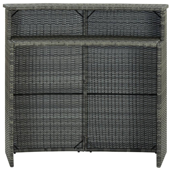 Grauer Gartenbartisch French 120x55x110cm (Polyrattan)