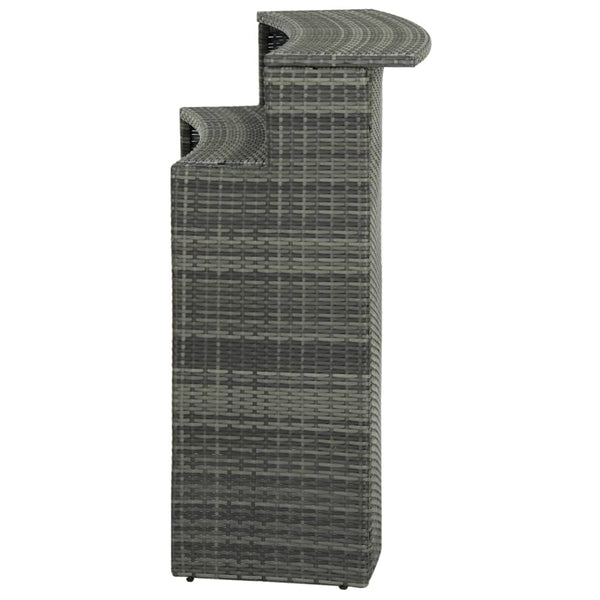 Grauer Gartenbartisch French 120x55x110cm (Polyrattan)