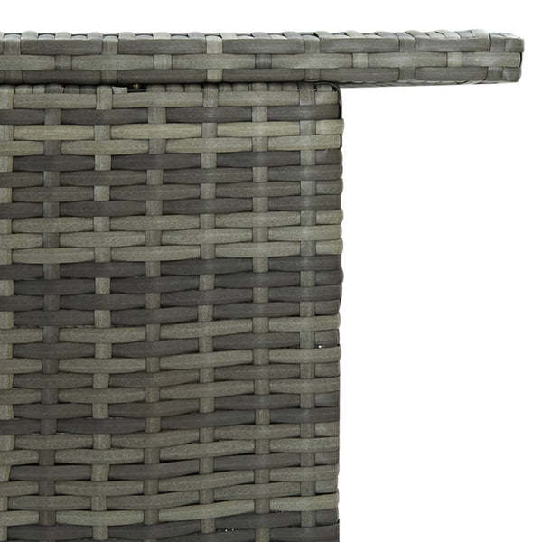 Grauer Gartenbartisch French 120x55x110cm (Polyrattan)