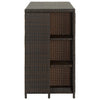 Brauner Stehtisch mit Ablage Maran 120x60x110cm (Polyrattan)