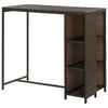 Brauner Stehtisch mit Ablage Maran 120x60x110cm (Polyrattan)