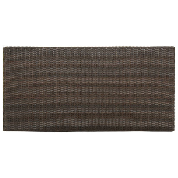 Brauner Stehtisch mit Ablage Maran 120x60x110cm (Polyrattan)