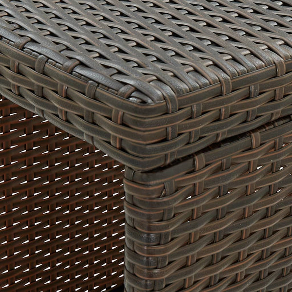 Brauner Stehtisch mit Ablage Maran 120x60x110cm (Polyrattan)