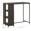 Brauner Stehtisch mit Ablage Maran 120x60x110cm (Polyrattan)