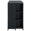 Schwarzer Bartisch mit Ablage Maran 120x60x110cm (Polyrattan)