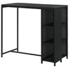 Schwarzer Bartisch mit Ablage Maran 120x60x110cm (Polyrattan)