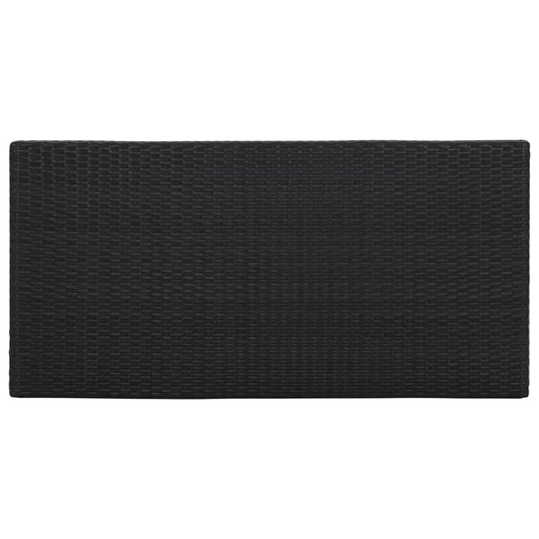 Schwarzer Bartisch mit Ablage Maran 120x60x110cm (Polyrattan)
