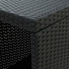 Schwarzer Bartisch mit Ablage Maran 120x60x110cm (Polyrattan)