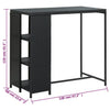 Schwarzer Bartisch mit Ablage Maran 120x60x110cm (Polyrattan)