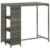 Maran grauer Bartisch mit Regal 120x60x110cm (Polyrattan)