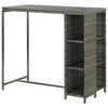 Maran grauer Bartisch mit Regal 120x60x110cm (Polyrattan)