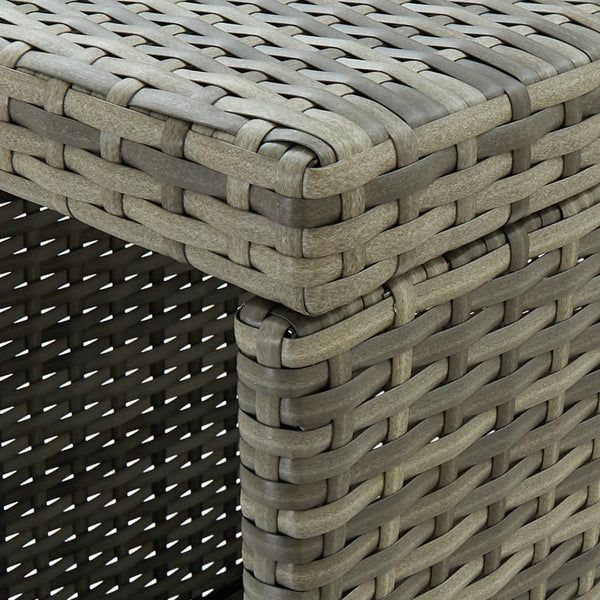 Maran grauer Bartisch mit Regal 120x60x110cm (Polyrattan)
