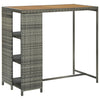 Bartisch mit Mara-Ablage in Grau 120x60x110cm (Polyrattan)