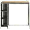 Bartisch mit Mara-Ablage in Grau 120x60x110cm (Polyrattan)