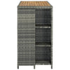 Bartisch mit Mara-Ablage in Grau 120x60x110cm (Polyrattan)