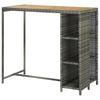 Bartisch mit Mara-Ablage in Grau 120x60x110cm (Polyrattan)