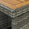 Bartisch mit Mara-Ablage in Grau 120x60x110cm (Polyrattan)