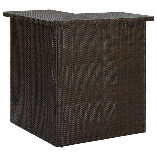 Eck-Stehtisch Bodog 100x50x105cm, braun (Polyrattan)