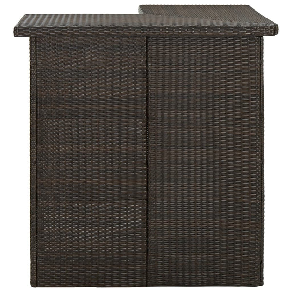 Eck-Stehtisch Bodog 100x50x105cm, braun (Polyrattan)