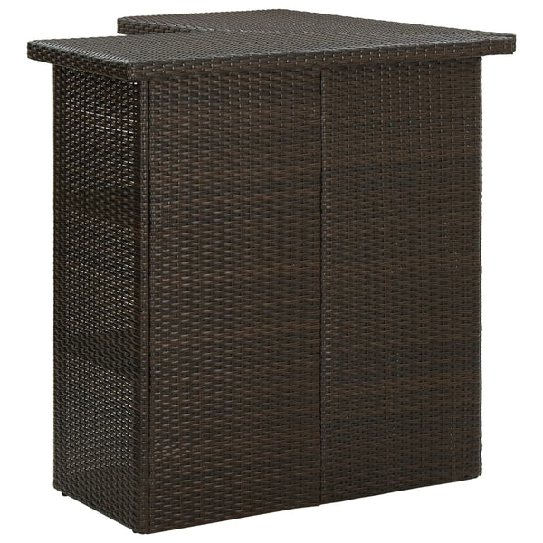 Eck-Stehtisch Bodog 100x50x105cm, braun (Polyrattan)
