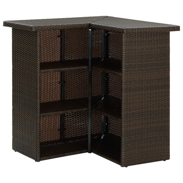 Eck-Stehtisch Bodog 100x50x105cm, braun (Polyrattan)