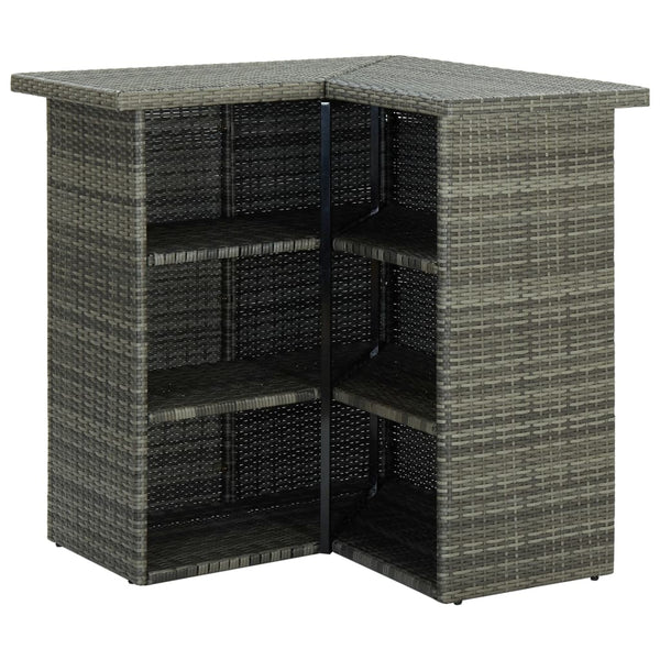Eck-Stehtisch Bodog 100x50x105cm grau (Polyrattan)