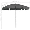 Anthrazitfarbener Sonnenschirm Afran 200x125cm