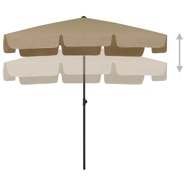 Graubrauner Sonnenschirm Afran 200x125cm
