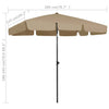 Graubrauner Sonnenschirm Afran 200x125cm