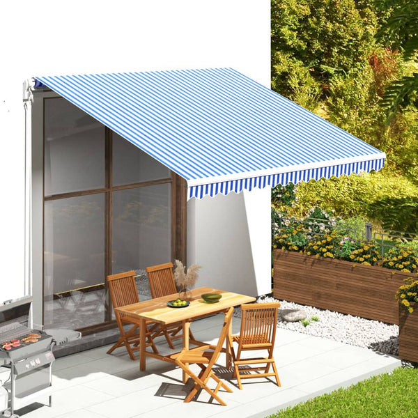 Blauer und weißer Ersatzstoff für Ferin Markise 4x3,5 m