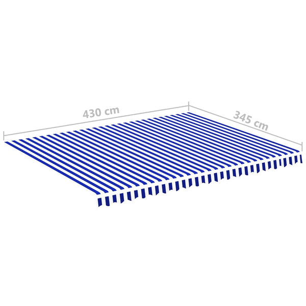 Blauer und weißer Ersatzstoff für Ferin Markise 4,5x3,5 m