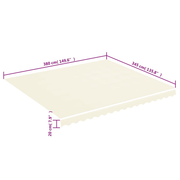 Creme Ersatzstoff für Markise Ferin 4x3,5 m