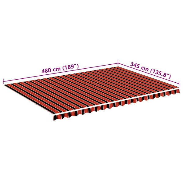 Orangefarbener und brauner Ersatzstoff für Ferin-Markise 5x3,5 m