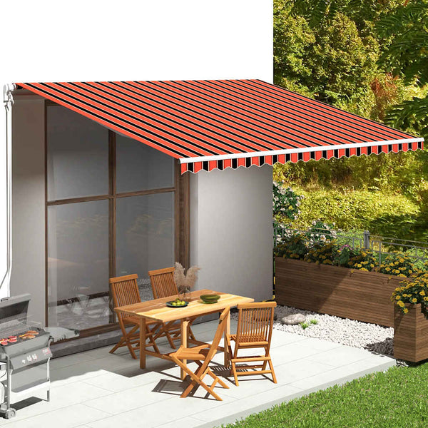 Orangefarbener und brauner Ersatzstoff für Ferin-Markise 5x3,5 m