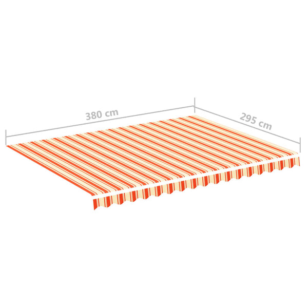 Gelber und orangerfarbener Ersatzstoff für die Markise Ferin 4x3 m