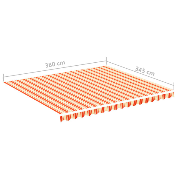 Gelber und orangerfarbener Ersatzstoff für die Markise Ferin 4x3,5 m