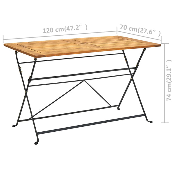 Klappbarer Gartentisch Deena 120x70x74cm (Akazienholz)